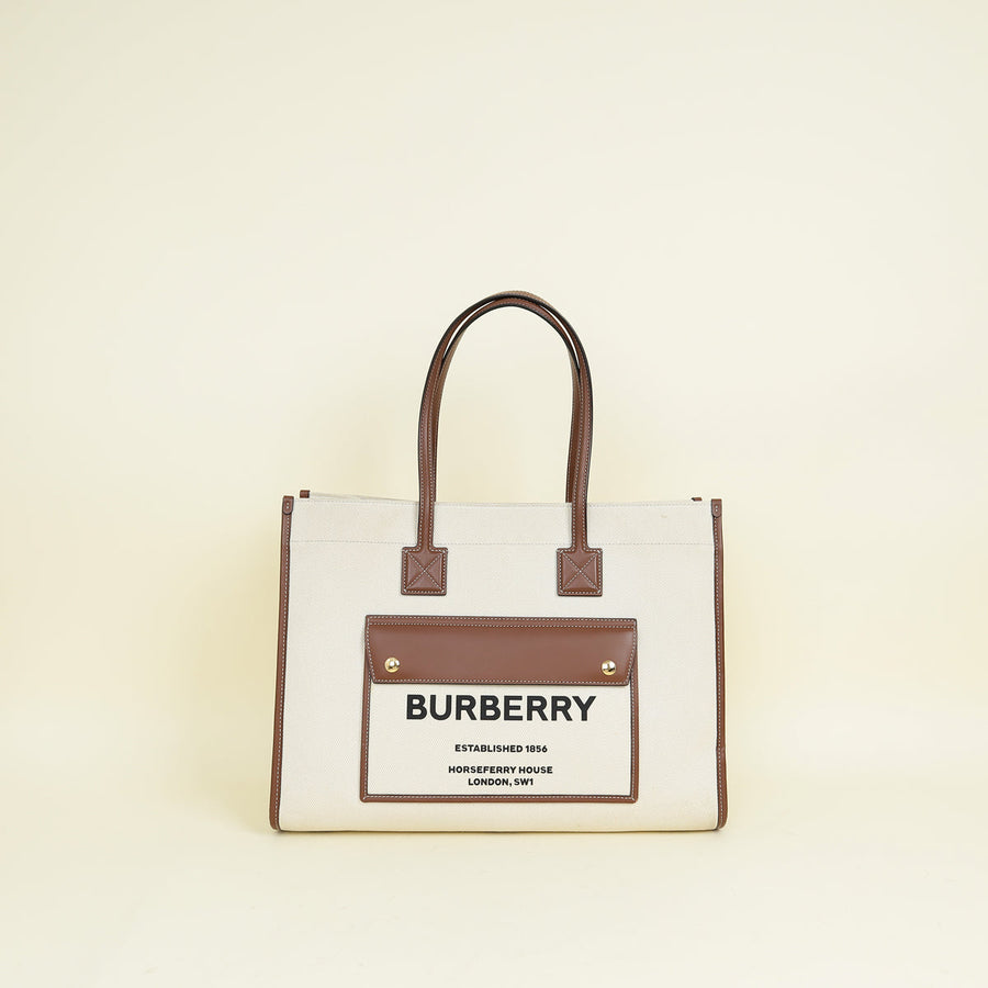 Burberry Bicolor Freya Medium Tote Bag