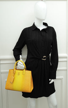 Burberry Marigold Lizard Embossed Frances Top Handle Bag