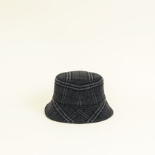 Burberry Charcoal Gray Check Wool Bucket Hat