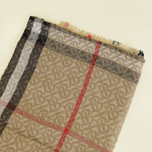 Burberry Brown TB Monogram Check Scarf