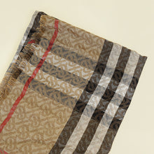 Burberry Brown TB Monogram Check Scarf