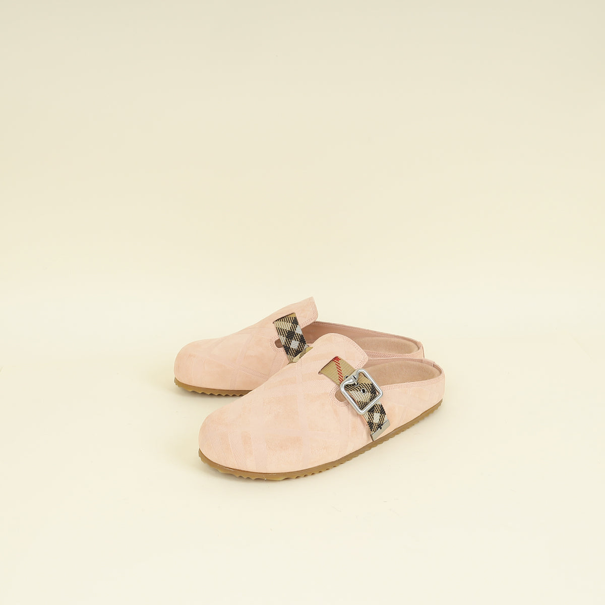 Burberry Bicolor Check Urchin Clogs 40