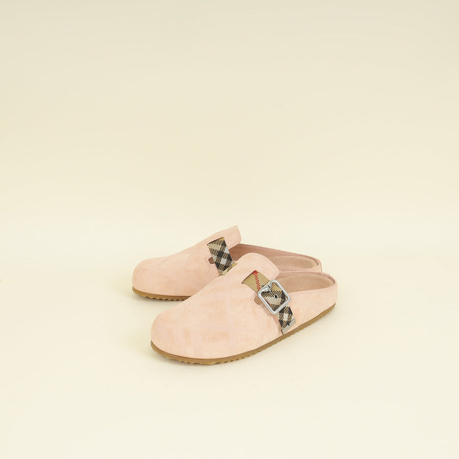 Burberry Bicolor Check Urchin Clogs 40