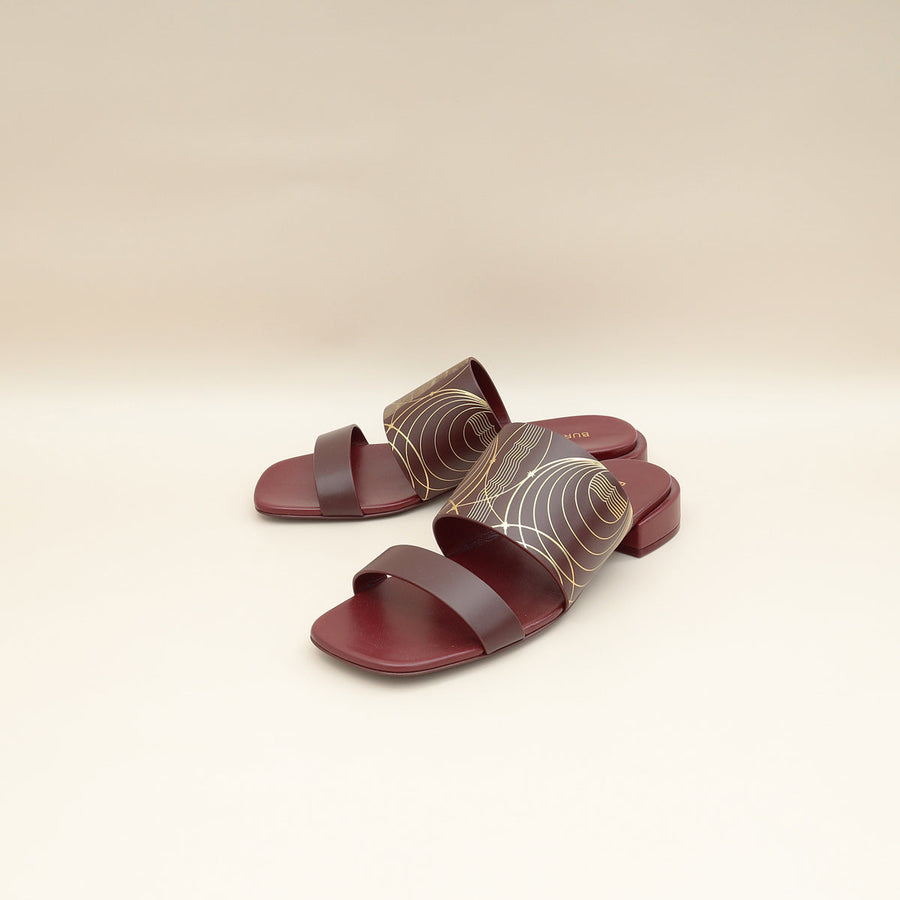 Burberry Dark Maroon Myla Sandals 37.5