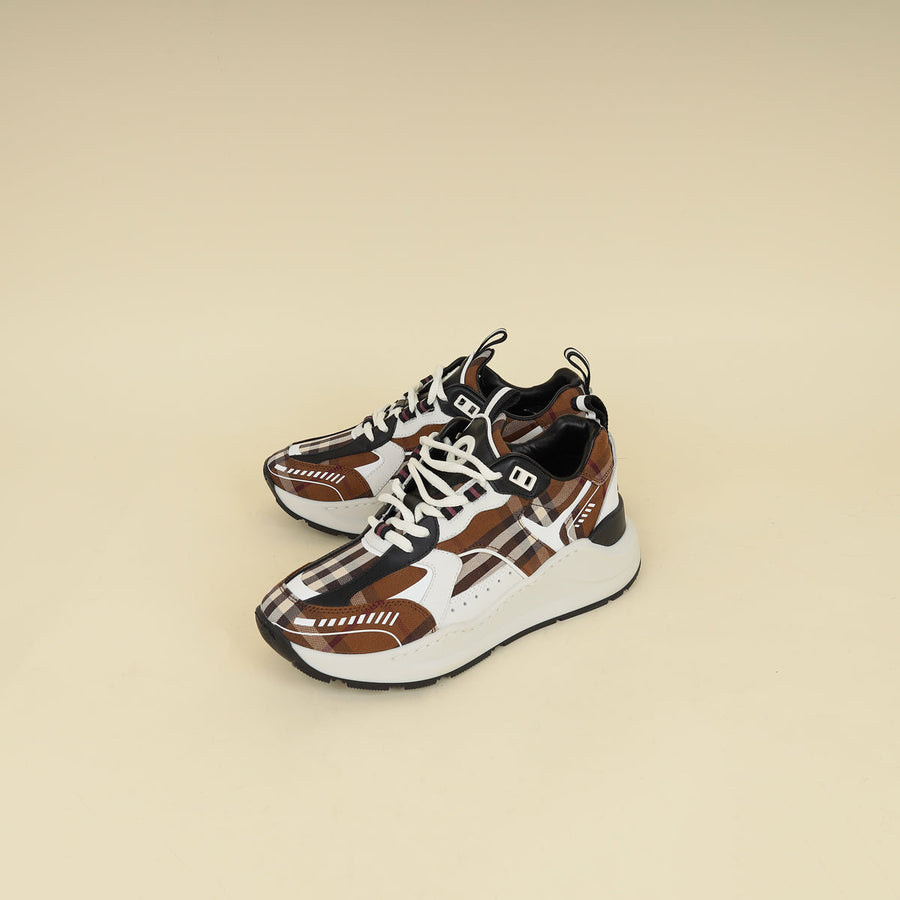 Burberry Dark Brich Brown Vintage Check Sean Sneakers 37