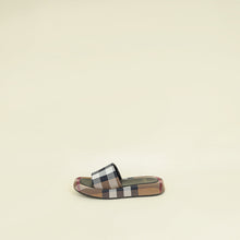 Burberry Beige Multicolor Buckingham Slides Sandal 36