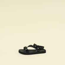 Burberry Black Patterson Velcro Flat Sandals 39