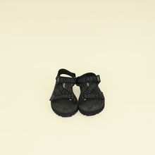 Burberry Black Patterson Velcro Flat Sandals 39