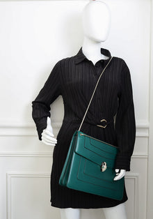 Bvlgari Green Serpenti Forever Flap Shoulder Bag