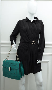 Bvlgari Green Serpenti Forever Large Flap Bag