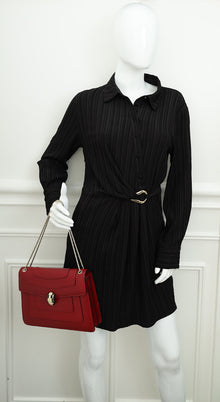 Bvlgari Dark Red Serpenti Forever Flap Shoulder Bag