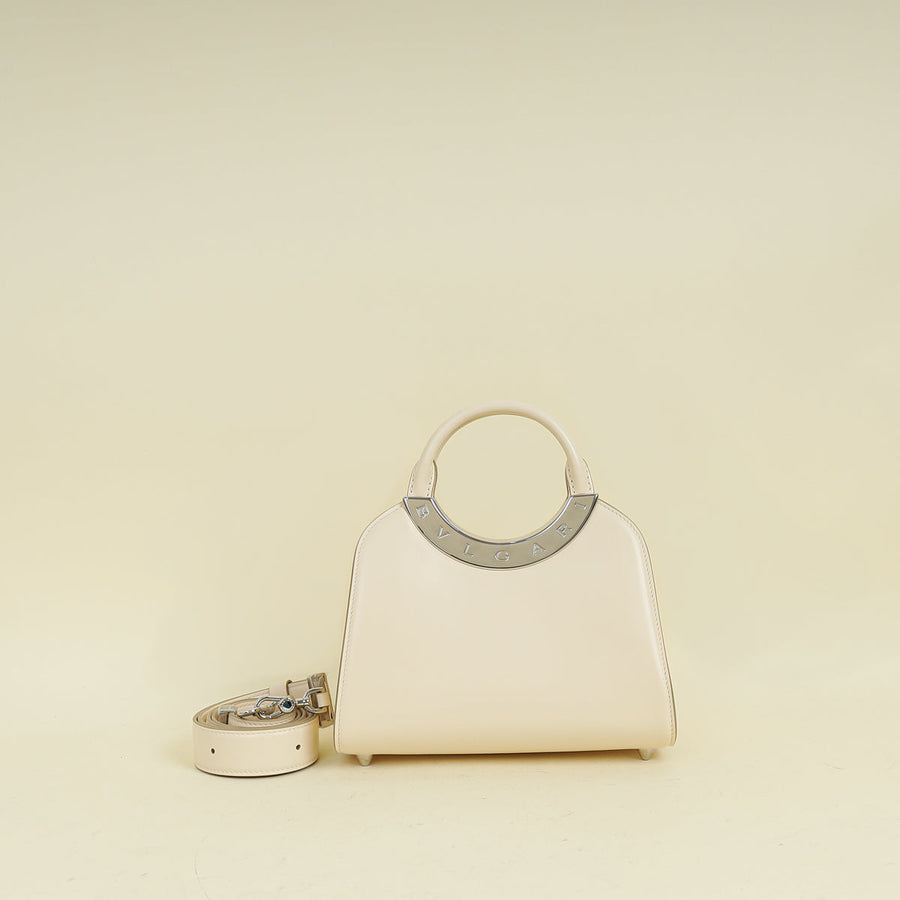 Bvlgari Ivory Bvlgari Roma Small Top Handle Bag