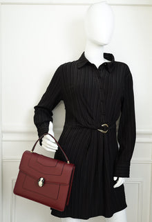 Bvlgari Burgundy Serpenti Forever Top Handle Bag