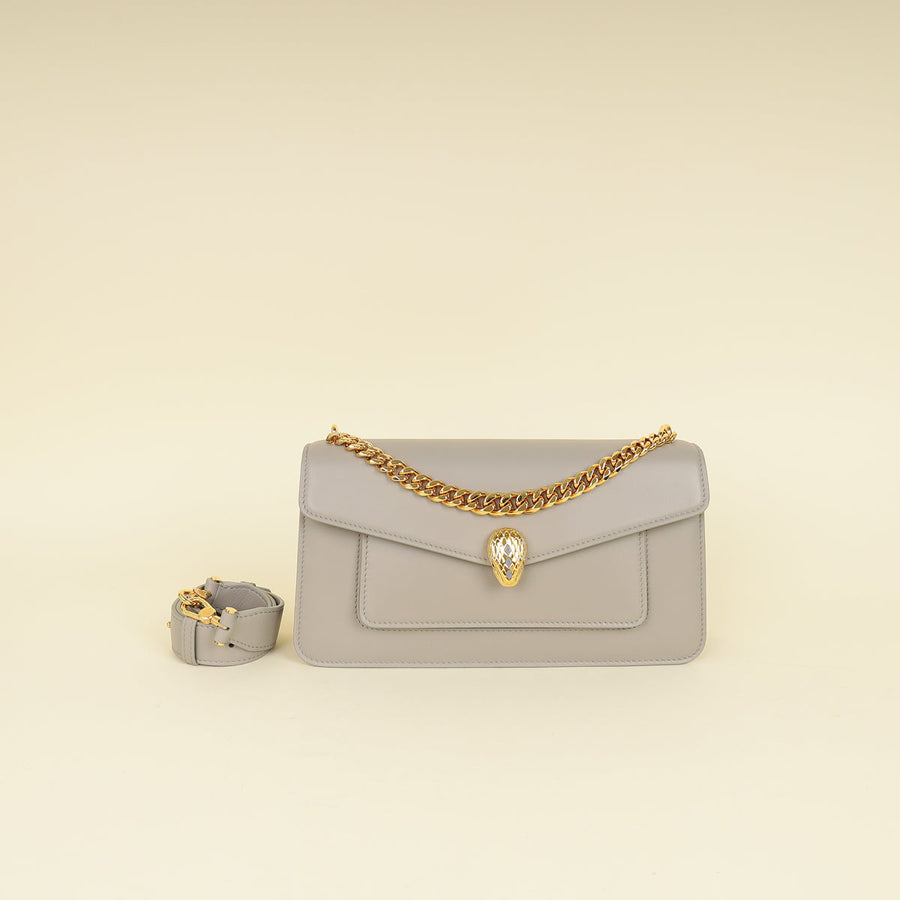 Bvlgari Grey Serpenti East-west Maxi Chain Shoulder Bag