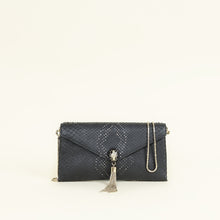 Bvlgari Black Python Serpenti Forever Tassel Clutch Bag