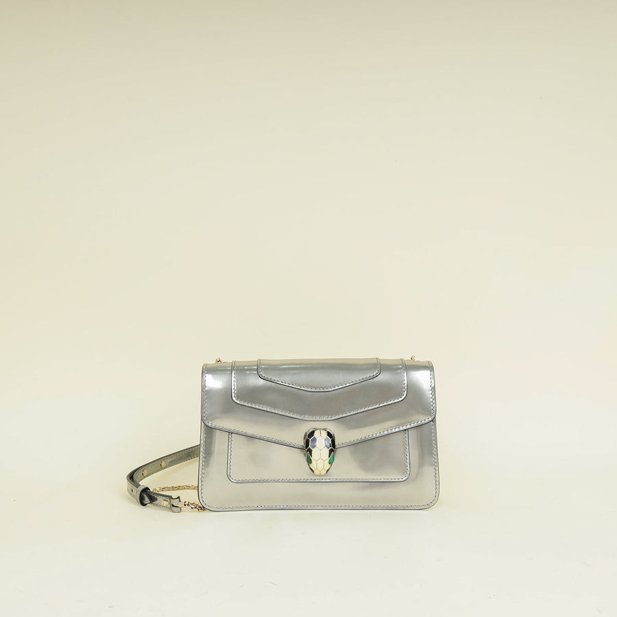 Bvlgari Silver Serpenti Forever East West Crossbody Bag