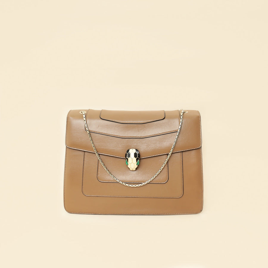 Bvlgari Brown Serpenti Forever Shoulder Bag