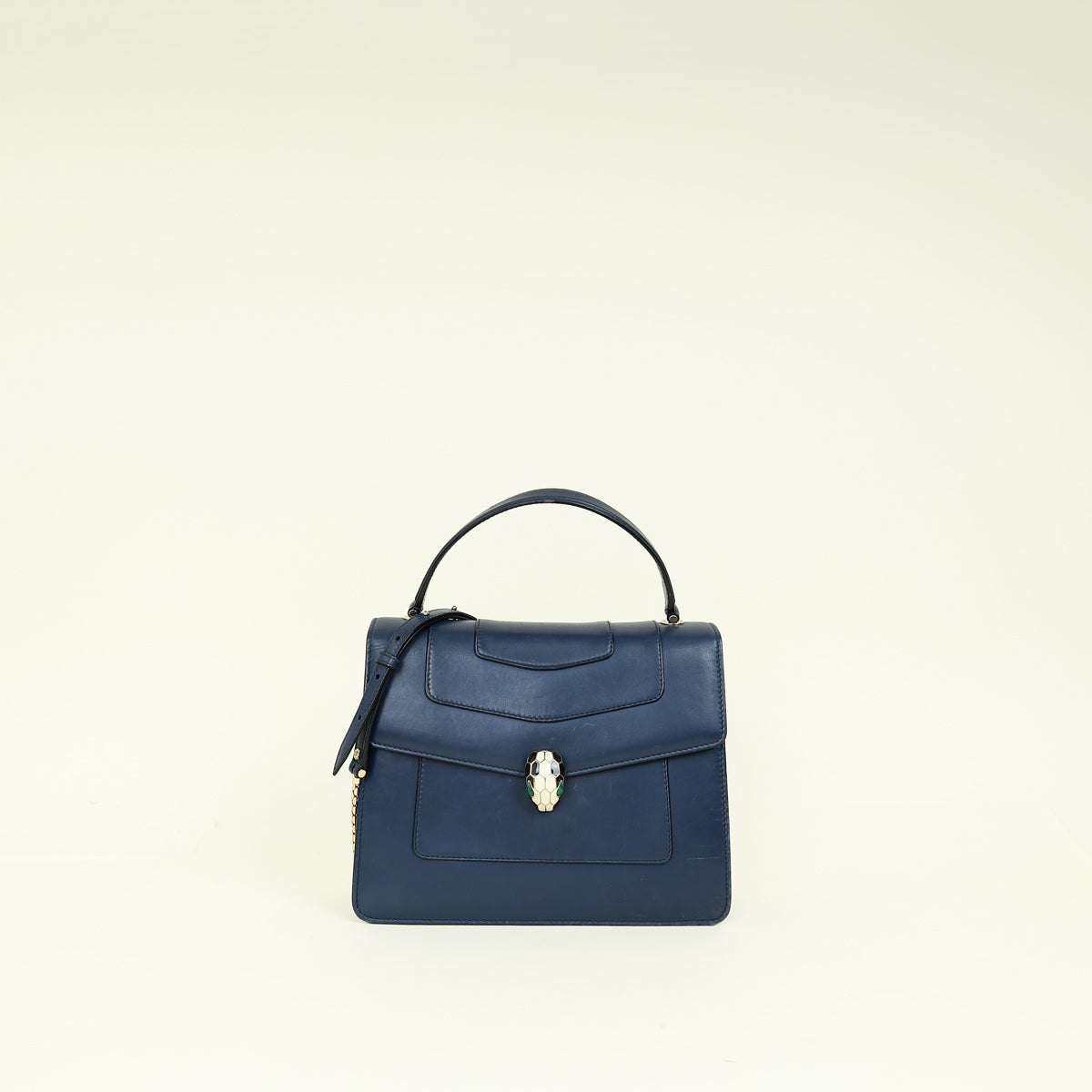 Bvlgari Navy Blue Serpenti Forever Top Handle Bag