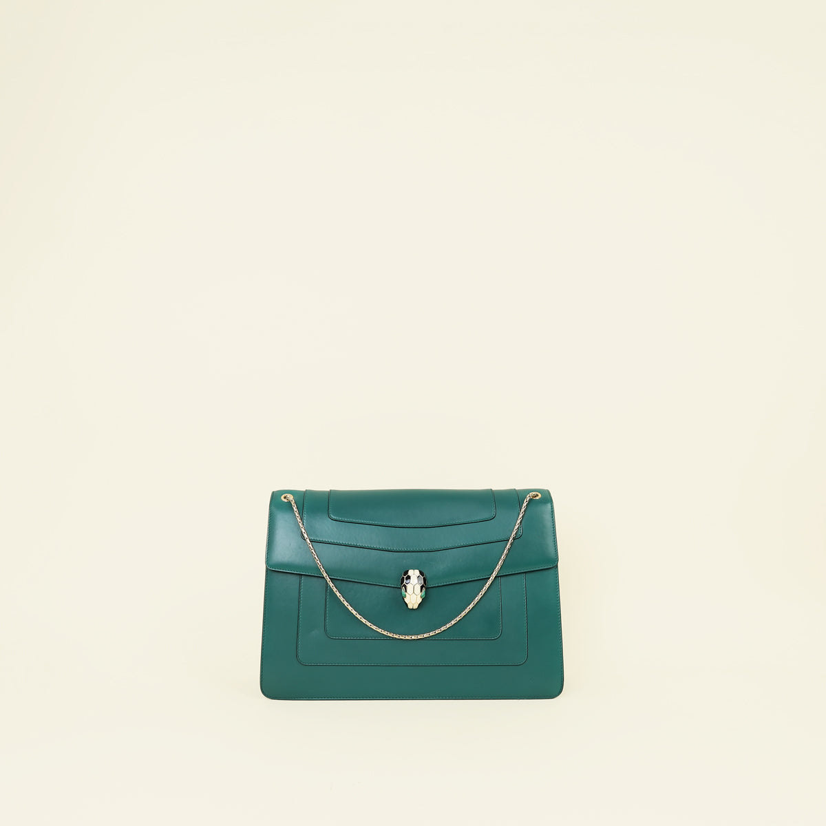 Bvlgari Green Serpenti Forever Flap Shoulder Bag