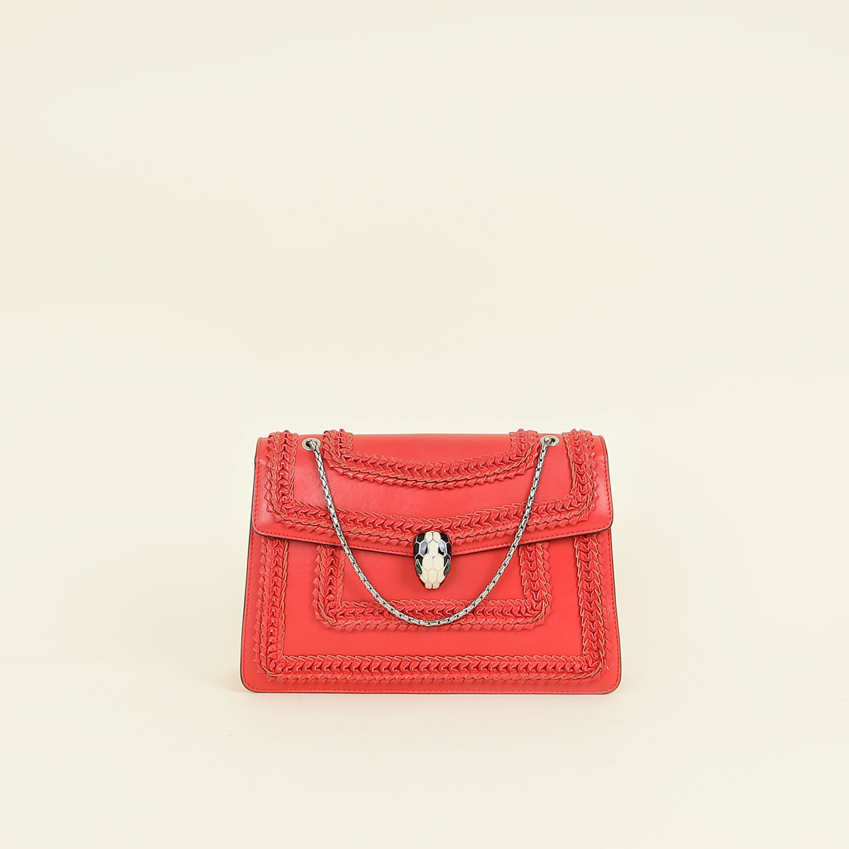 Bvlgari Red Serpenti Ruffled Forever Shoulder Bag