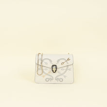 Bvlgari White Cream Pop Heart Studded Serpenti Forever Shoulder Bag