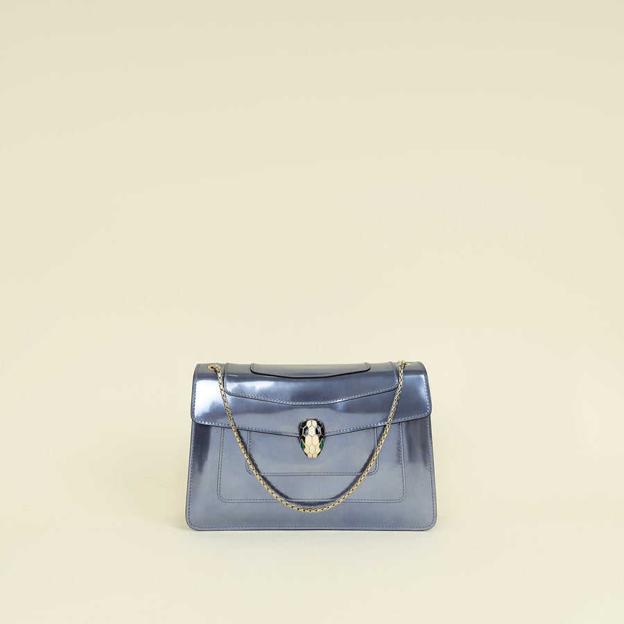 Bvlgari Metallic Purple Serpenti Forever Flap Shoulder Bag