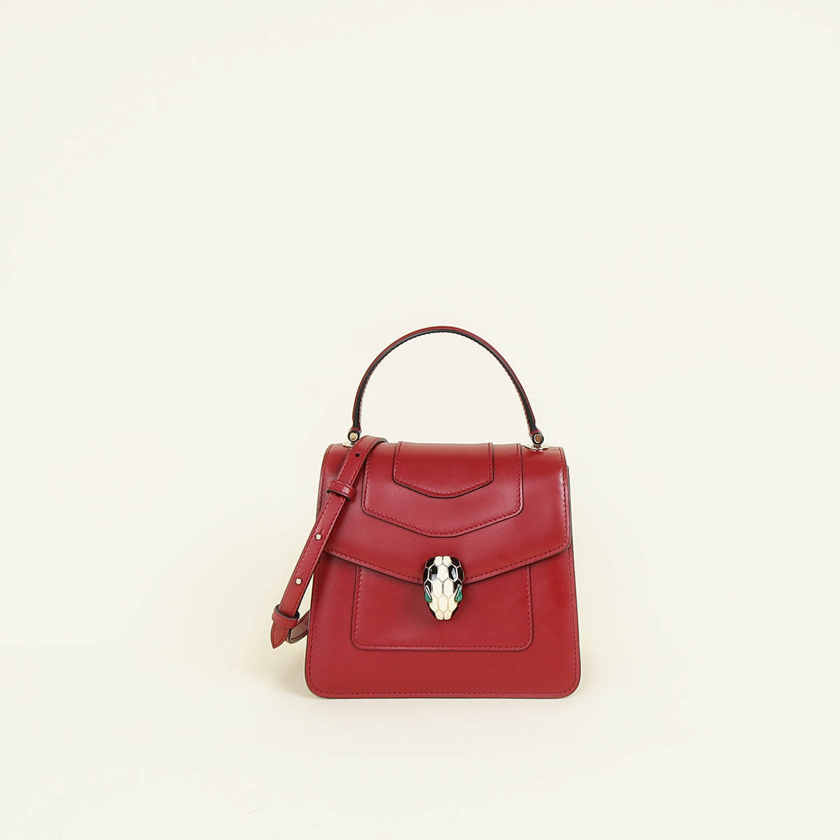 Bvlgari Red Serpenti Forever Top Handle Bag