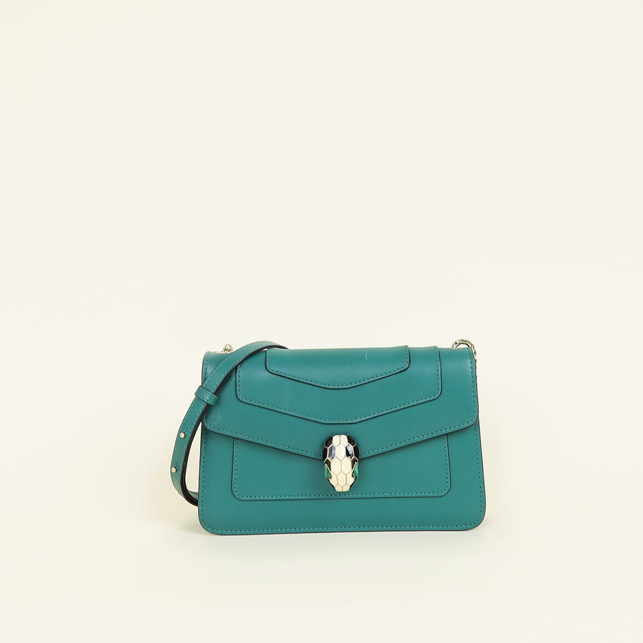 Bvlgari Green Serpenti Forever Chain Shoulder Bag