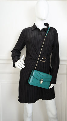 Bvlgari Green Serpenti Forever Chain Shoulder Bag