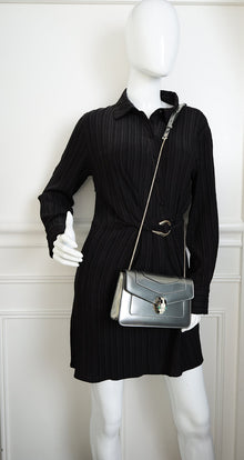 Bvlgari Metallic Silver Serpenti Forever Flap Shoulder Bag
