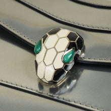 Bvlgari Metallic Silver Serpenti Forever Flap Shoulder Bag