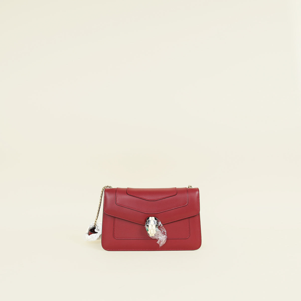 Bvlgari Red Serpenti Forever Flap Crossbody Bag
