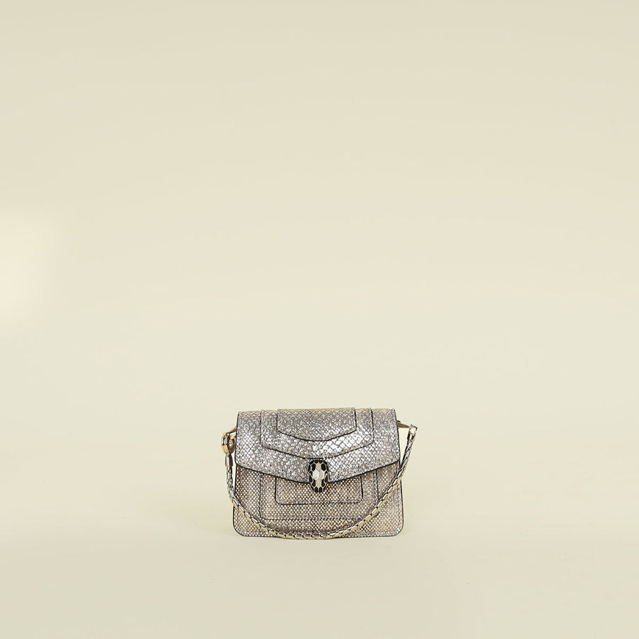 Bvlgari Metallic Milky Opal Serpenti Forever Miniature Bag Charm