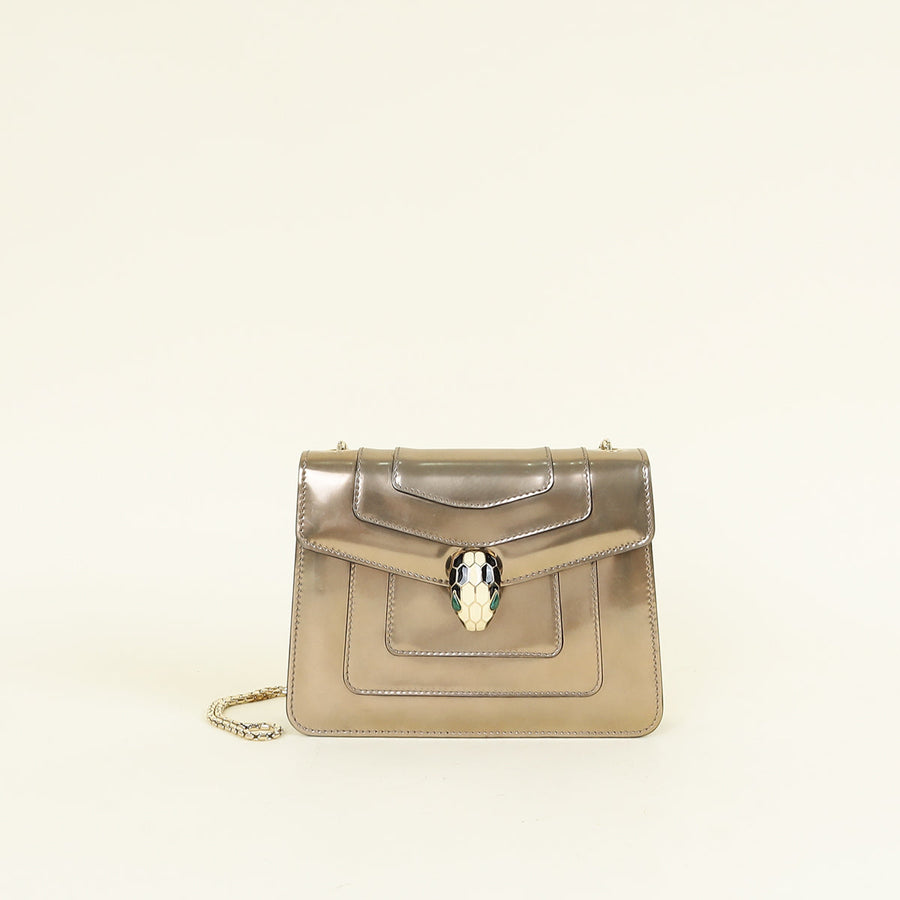 Bvlgari Metallic Light Bronze Serpenti Forever Shoulder Bag