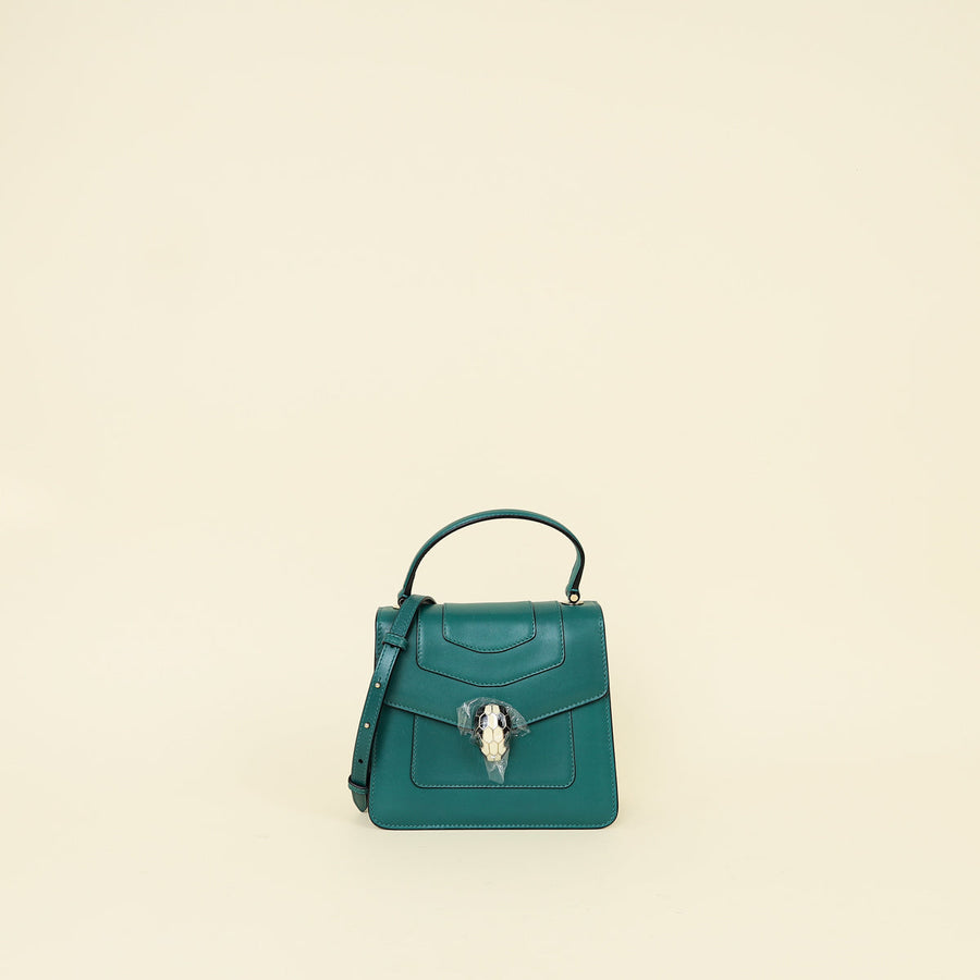 Bvlgari Green Serpenti Forever Top Handle Shoulder Bag