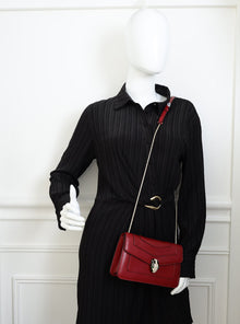 Bvlgari Dark Red Serpenti Forever Shoulder Bag