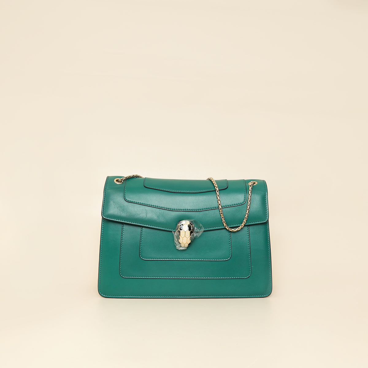 Bvlgari Green Serpenti Forever Flap Shoulder Bag