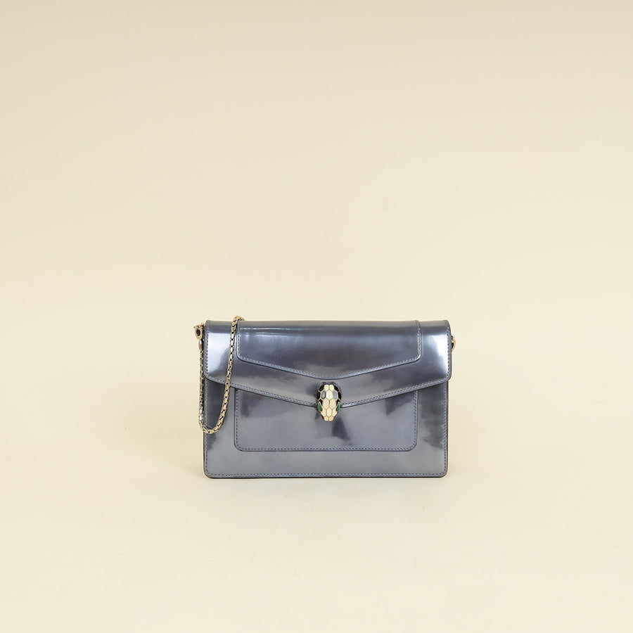 Bvlgari Purple Serpenti Forever Chain Wallet