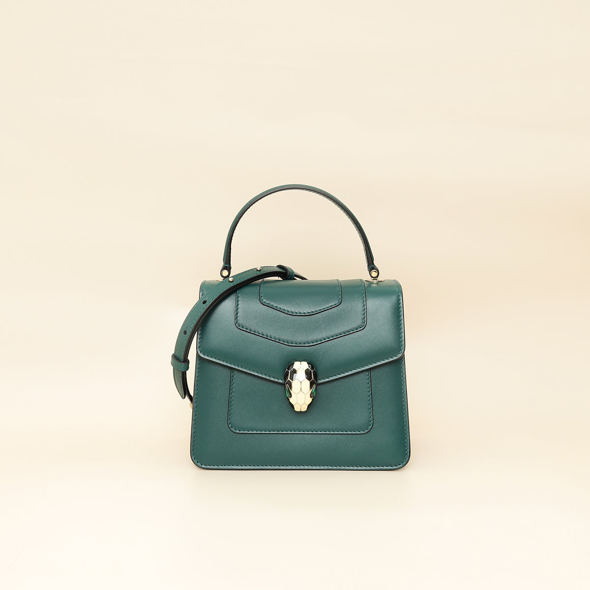 Bvlgari Green Serpenti Forever Top Handle Small Bag