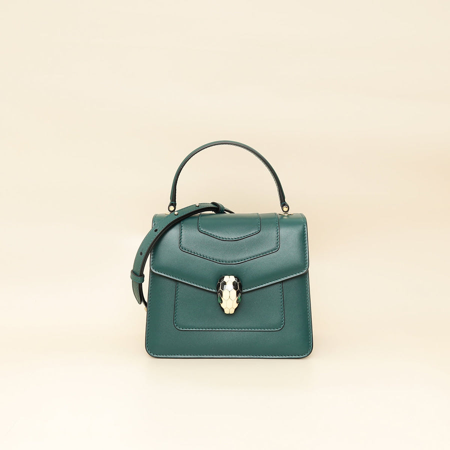 Bvlgari Green Serpenti Forever Top Handle Small Bag