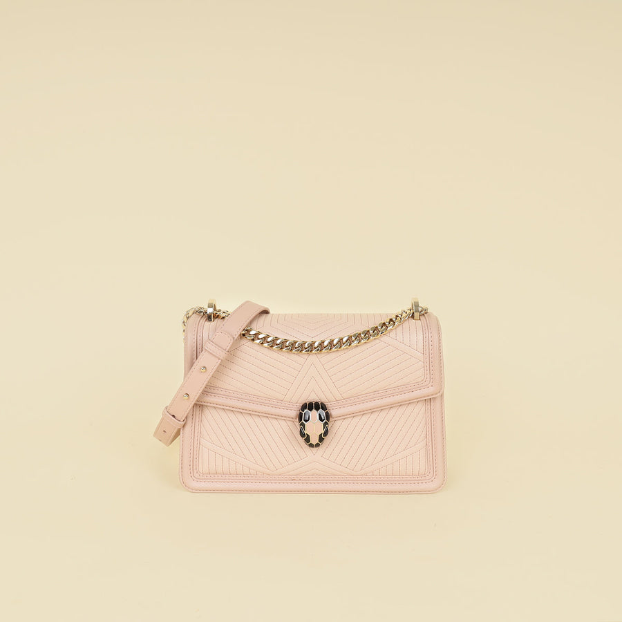 Bvlgari Crystal Rose Serpenti Forever Diamond Blast Shoulder Bag