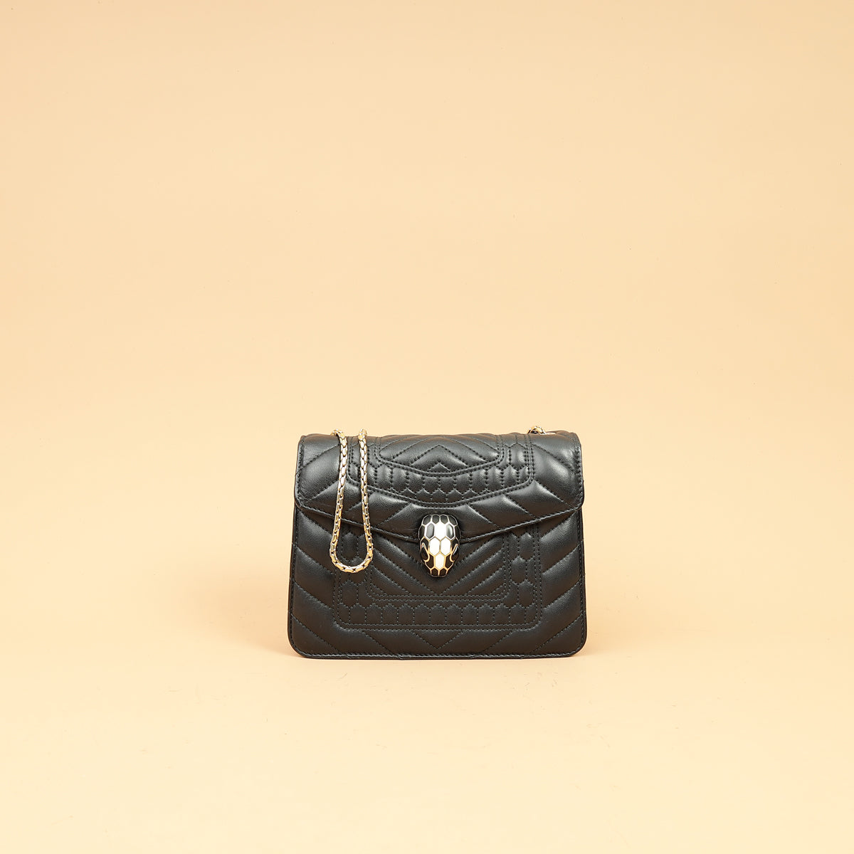 Bvlgari Black Quilted Scaglie Serpenti Forever Bag