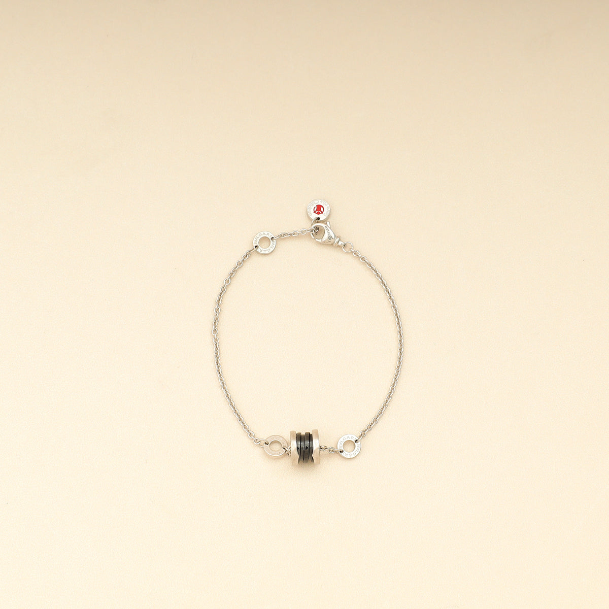 Bvlgari Sterling Silver Onyx Save The Children 18cm Bracelet