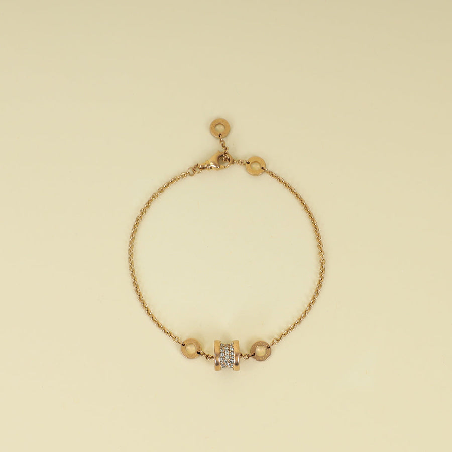 Bvlgari 18K Pink Gold Diamond B. Zero 1 Bracelet