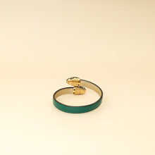 Bvlgari Emerald Green Serpenti Forever Leather Bracelet