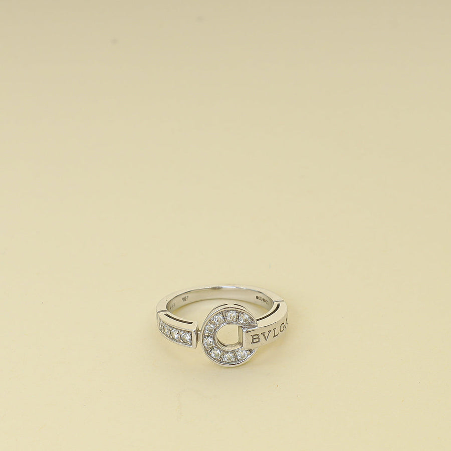 Bvlgari 18K White Gold Diamond Bvlgari Ring 52