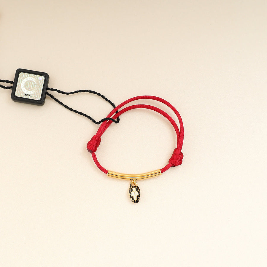 Bvlgari Ruby Red Serpenti Forever Cord Bracelet
