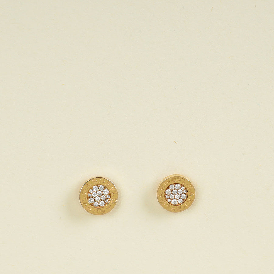 Bvlgari 18K Rose Gold Bvlgari Diamond Earrings
