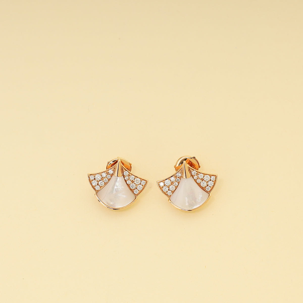 Bvlgari 18K Rose Gold Diamond MOP Diva's Dream Earrings