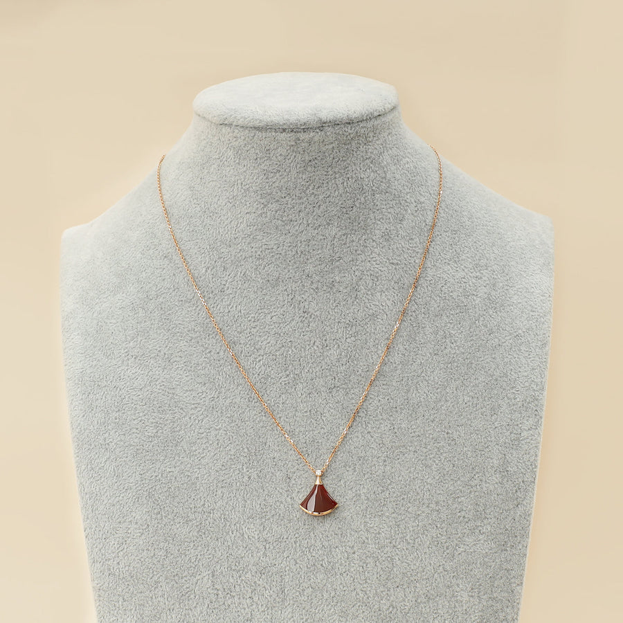 Bvlgari 18K Rose Gold Carnelian Diamond Diva's Dream Necklace